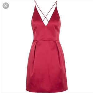 Top shop pink plunge satincocktail dress US size 6